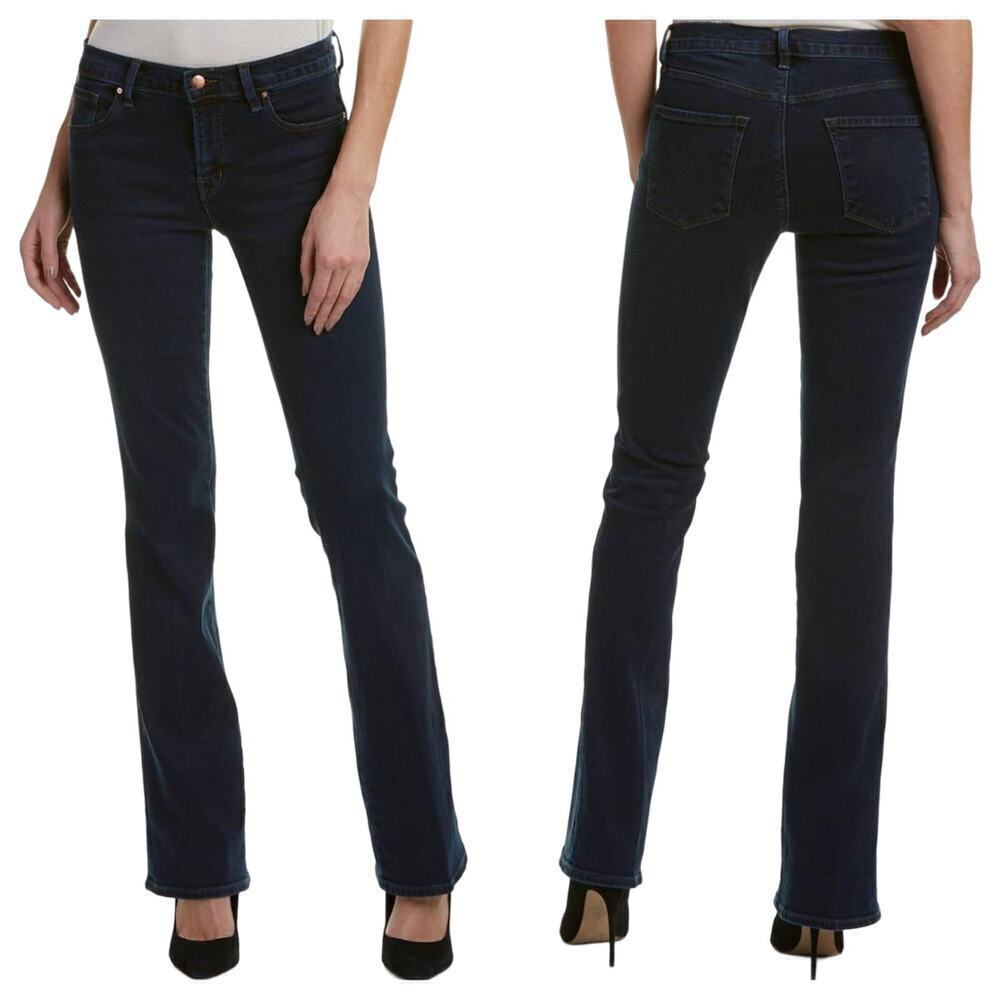 J Brand Jeans Litah Boot Cut Mid Rise Dark Throne Wash Stretch Denim Blue 23